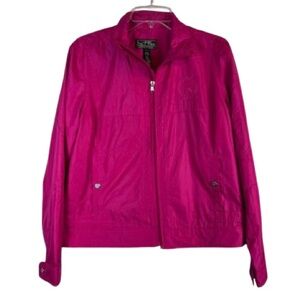 Lauren Ralph Lauren Active Pink Lightweight Zip Front Jacket Preppy Large